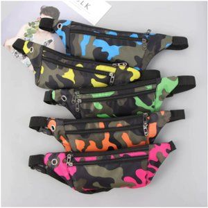 Camouflage Dark Grain Unisex Canvas Bum Bag